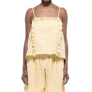 NEW TOIT VOLANT victoria sleeveless top in seersucker sun